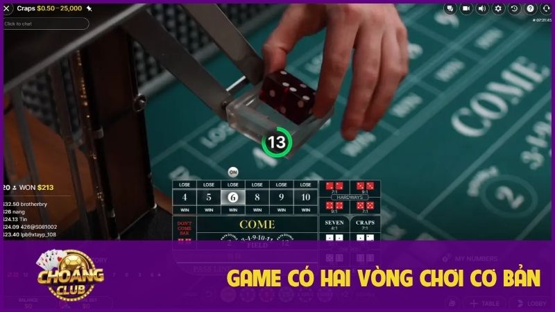 Live Craps là gì? Chi tiết luật chơi trò xúc xắc độc đáo 2 Game có hai vòng chơi cơ bản